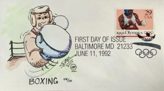 Steve Wilson Hand Painted 2640 Olympics 1992 Boxing Baltimore MD - Image 1 of 1