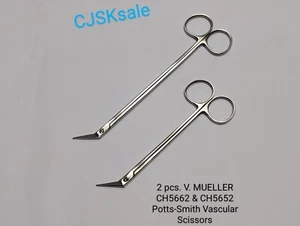 2 pcs. V. MUELLER CH5662 & CH5652 Potts-Smith Vascular Scissors (USED). - Picture 1 of 17