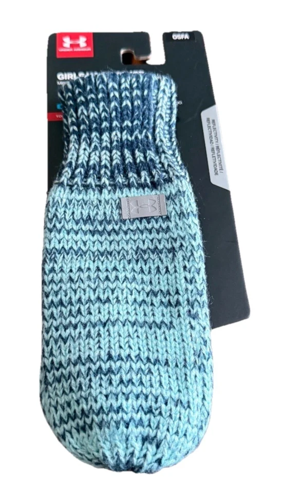 UNDER ARMOUR NUEVAS NIÑAS UA BLUE SHIMMER GUANTES DE PUNTO NIÑOS TALLA ÚNICA REFLECTANTES Foto 1 de 4
