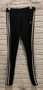 Adidas Child/Girl's Activewear Leggings Size L (14), Black (White Side Stripes) - Picture 1 of 12