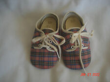 CUTE Vtg. PLAID BABY / TODDLER / DOLL SHOES CONAWAY-WINTER INC WILLOW SPRINGS MO