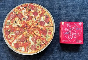 Vintage Springbok Jigsaw Puzzles: MAMA MIA PIZZA & Heart Shape I WUV YOU PUZZLE - Picture 1 of 14