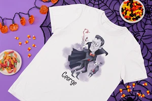 Vampire Personalised Halloween Adult Child Kid's T-shirt Top, Clothing - Picture 1 of 1