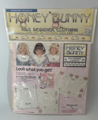 Vtg. 1987 Daisy Kingdom Kids Designer Collar Kit Honey Bunny #5007 Bunny Basket  - Image 1 of 4
