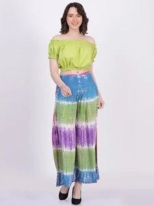 Pantalón Palazzo informal para mujer color tie dye pierna ancha lote mixto de 10 piezas al por mayor - Imagen 1 de 9