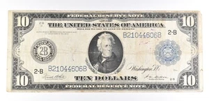 1914 $10 New York NY FR N Blue Seal Large Note FR 911 A *5035 - Picture 1 of 3