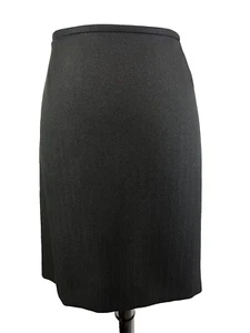 Tahari Skirt size 14 Petite Classic Black Herringbone Straight Above Knee Career - Picture 1 of 11