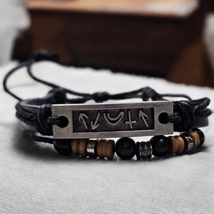 Cord Bracelet Witness Symbols Adjustable Slide Beaded Religious Christian - Picture 1 of 4