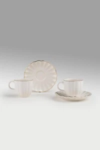 Juego de café de 4 piezas con forma de luz de hueso de porcelana Kutahya para 2 personas Kütahya-Türkiye - Imagen 1 de 2