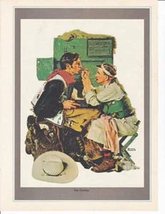 Normal Rockwell "The Cowboy" Print / Cowboy movie star getting makeup - Picture 1 of 1