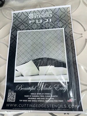 Cutting Edge FIJU Allover Overlay Stencil Pattern - Reusable, DIY Wall Paint (2) - Image 1 of 4
