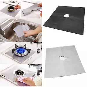 4 pcs Reusable Gas Range Liner Cover Stove top Burner Protector Mat Non Stick - Picture 1 of 4