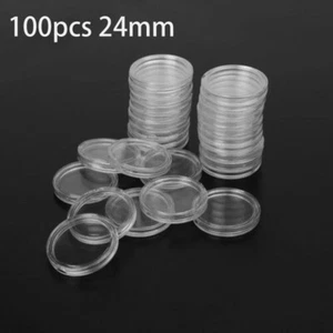 100x Coin Capsules - Round Australian$ Round Coin Capsules Protect Cover 24mm - Picture 1 of 8