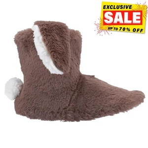 Divaz Flopsy Enfants Tricoté Confortable Confort Chaussons Pantoufles Marron - Picture 1 of 4
