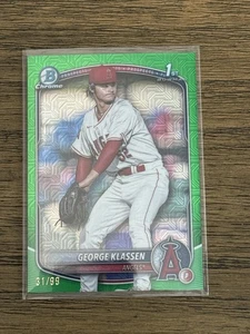 Bowman Chrome 1st Mega George Klass Green Mojo Refractor 2025/99 Angels - Imagen 1 de 2