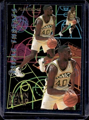 1994-95 Fleer Shawn Kemp Triple Threats #3 SuperSonics - Imagem 1 de 2