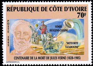 Ivory Coast 2005 Perf. Anniversary of the Death of Jules Verne 2005 Series No. 14 - Picture 1 of 4