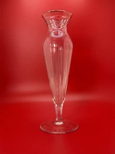 Marquis by Waterford Clear Crystal Vase with Gold Rim and Vertical Cuts 8 in. - Picture 1 of 10