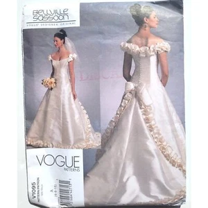 Vogue Sewing Pattern Off-Shoulder Bridal Gown Wedding Dress B30.- B32.5" 1095 - Afbeelding 1 van 6