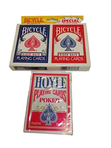 Bicycle Rider Back Playing Cards 2 Decks & Hoyle Poker Playing Cards 1 Deck -NEW - Picture 1 of 6