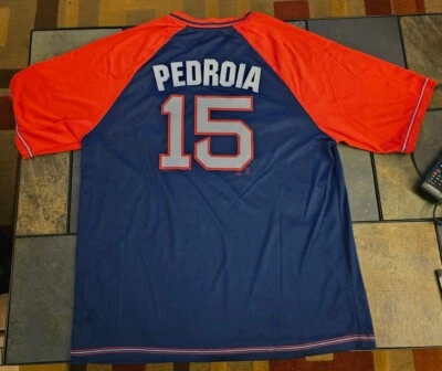 达斯汀·佩德罗亚衬衫红袜队男女通用大号二手透气球衣面料 OBO — 第 1/4 张图片