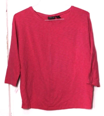 CAMISETA RACHEL ZOE Damas Talla XL Rosa Frambuesa Mangas Dolman 3/4 Largo Foto 1 de 4