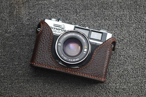 Genuine Real Leather Half Camera Case Bag Cover for Olympus 35 DC 35 RD