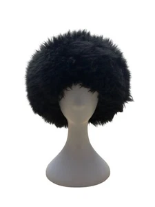 Leprachaun Sheepskin Co Black Fur-Lined Winter Hat Size Large Made in USA - Picture 1 of 7