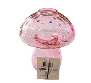 NWT Bud Vase Pink Glass Mushroom Target Small 4.5" H - Picture 1 of 11
