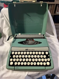 Vintage 1970er SCM Smith-Corona Corsair Deluxe blau aqua tragbare Schreibmaschine - Bild 1 von 9