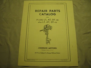Johnson Models LT-39 AT-39 DT-39 LT-10 AT-10 DT-10 parts list catalog outboard - Picture 1 of 2