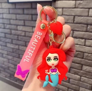Disney Ariel The Little Mermaid 3D Keyring Key Fob Bag Charm Pendant Keychain - Picture 1 of 1