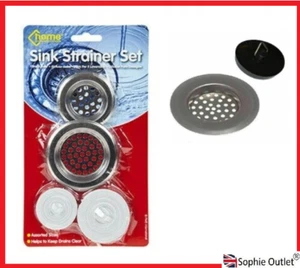 4x Metal Sink Strainer & Plug Set Bath Tub Basin Filter Kitchen Bathroom Stopper - Picture 1 of 5