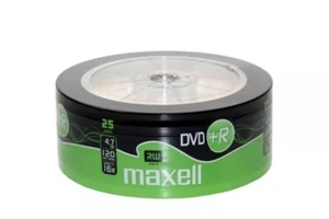 Maxell DVD+R |Recordable Blank DVD Discs Media 4.7GB 120MINS 25 Pack - Picture 1 of 1