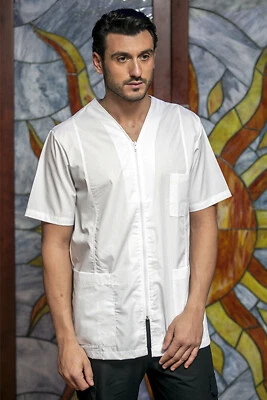 Casacca da lavoro uomo infermiere oss sanitaria medico dentista divisa camice - Immagine 1 di 2