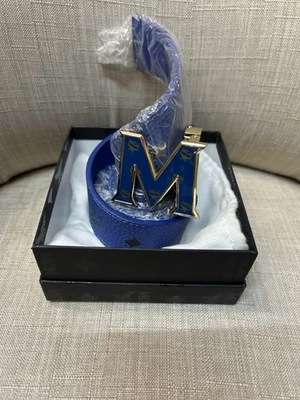 MCM 男式皮带 34 棕色金色扣全新 — 第 1/4 张图片