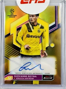 Giovanni Reyna 2022-23 Topps Finest UEFA UCL Gold Refractor Auto #/50 Dortmund - Bild 1 von 2