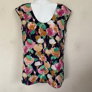 J Crew transparentes ärmelloses Top mehrfarbig geblümt Größe 0 Polyester Frühling Sommer gebraucht, in einwandfreiem Zustand - Bild 1 von 12