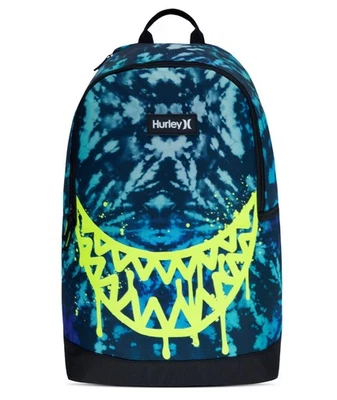 Hurley Backpack Marbled Drip Smile Fun Graphic Print 18” Bag Fits Laptop - Image 1 of 4