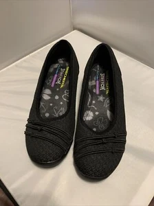 Skechers Women’s size 8.5 Skimmer flats shoes shirt wedge black kiss double AF - Picture 1 of 9
