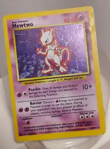 Mewtwo 10/102 Holo Pokemon Card Base Set Unlimited 1999 Played Good - Picture 1 of 4