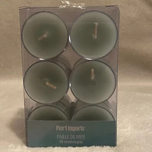 Pier 1 Imports Sea Grass Tealights Candles NOS Box of 18 - Picture 1 of 6