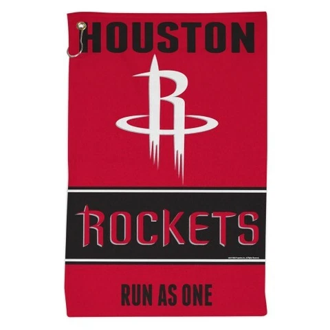 HOUSTON ROCKETS ALL PURPOSE GOLF TAILGATE TOWEL 16"X25" HOOK AND GROMMET Cover