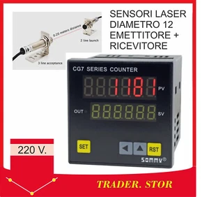 Contapezzi con fotocellula Laser Contatore 220 V. conta pezzi contaimpulsi - Foto 1 di 8