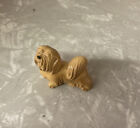 Vintage Miniature China DOG PUPPY SHAGGY 1.5"  Long Hair Over Eyes