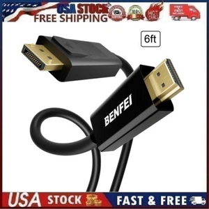 BENFEI 4K DisplayPort to HDMI Cable 1M 6ft, Uni-Directional DisplayPort to HDMI - Picture 1 of 13