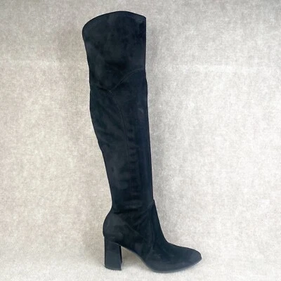 Marc Fisher Botas Mujer 8.5M Luley Sobre la Rodilla OTK Negro Zapatos Tacones Bloque Foto 1 de 4