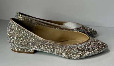 Azul by Betsey Johnson Mujer Jude Ballet Plano Desnudo Satinado 9.5 Foto 1 de 4