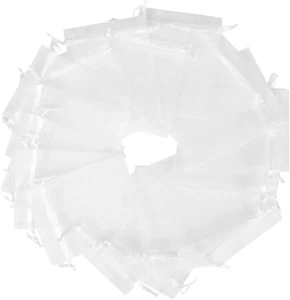 100/200PCS Organza Gift Candy Sheer Bags Mesh Jewelry Pouches Drawstring Bulk fo - Picture 1 of 8
