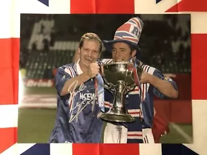 Paul Gascoigne And Ally Mccoist Rangers Photo signed By Gazza - Picture 1 of 2